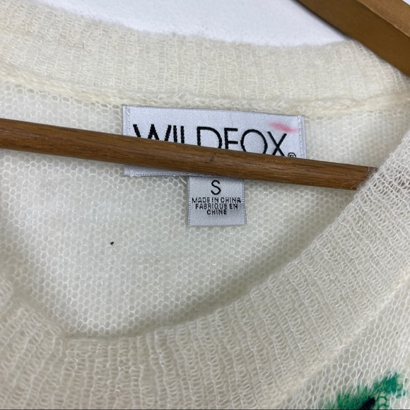 WILDFOX Rose Graphic Distressed Sweater - Picture 4 of 5